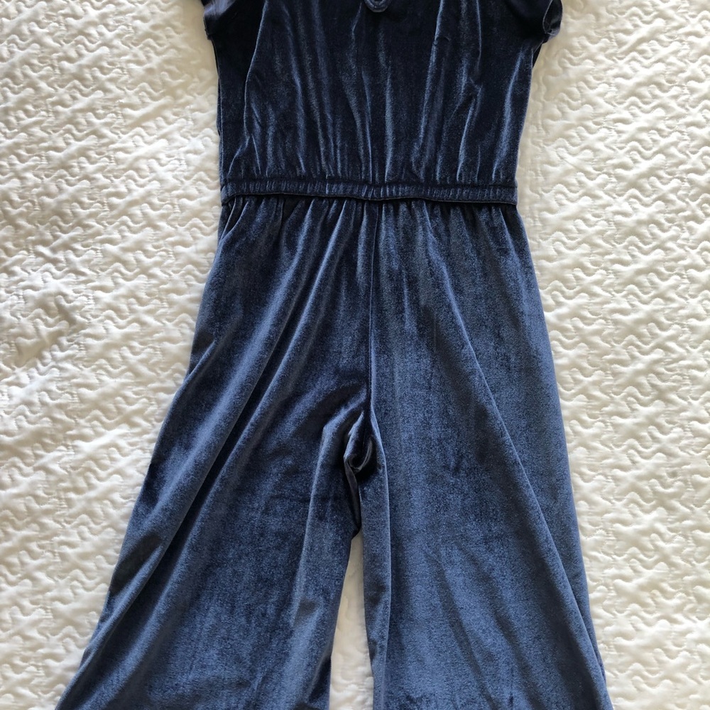 Girls Old Navy Blue Velvet Romper